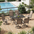 Soohow Patio Dining Chairs Set of 2, Swivel Outdoor Patio Chair with Paded Textilene Fabric, All Weather Outdoor Seats Ergonomic Comfort, Perfect Seats for Backyard, Balcony, and Garden