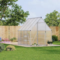 6X7 ft Polycarbonate Greenhouse with Aluminum Frame, Polycarbonate Greenhouse for Outdoors, Greenhouses with Ventilation, Aluminum Large Walk-in Greenhouses for Outside