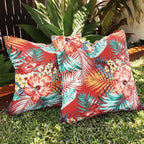 Throw Pillow Covers Set of 2, Outdoor Indoor Waterproof Decorative Patio Throw Pillowcase Shell 18x18 Inch, Square Cushion Case for Couch Sofa Garden Farmhouse Decoration-Sadira Chili Haze