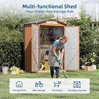 5x3FT Outdoor Storage Shed, Metal Garden Shed with Updated Frame Structure & Double Lockable Doors, Large Tool Shed for Backyard, Patio,Lawn,Utility & Bike Storage