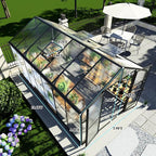 AMERLIFE 8x14x7FT Polycarbonate Greenhouse, Walk in Greenhouse with Quick-Connect System, Green House with 4 Vent Windows and Swing Door, Greenhouses for Outdoors, Glossy Black