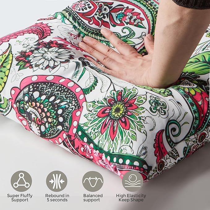 Outdoor Pillows Set of 2, 20''×20''Waterproof Throw Pillow for Patio Furniture, Feathers and Down Filled Outside Decorative Pillows Inserts for Garden, Porch Swing, Couch and Sofa