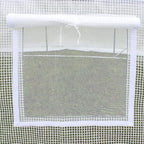 Outsunny 9.8' x 6.6' x 6.6' Plastic Greenhouse Cover Replacement, Heavy Duty Waterproof Tarp for Hoop House, Sheeting with 6 Windows, Door & Reinforcement Grid, White