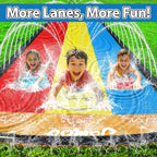 JAMBO 25Ft Premium XXL Slip Splash and Slide with 3 Bodyboards, Heavy Duty Water Slide- Advanced 3-Way Sprinkler System, Splash Mat Splash Pad Backyard Waterslide Outdoor Water Toys n Slides for Kids