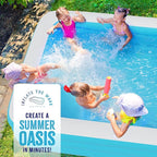 Blue Inflatable Swimming Pool (120" x 72.8" x 23.6") Built-in Air Pump Inflatable Kiddie Pool, Family Pools for Kids and Adults - Self Inflating Backyard Blow Up Pool for Toddlers & Babies (Large)