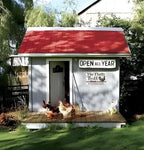 Funny Chicken Gifts Chicken The Fluffy Butt Hut Tin Sign for Home Farm Chicken Coop Farmhouse Kitchen Garden Decor 8 X 12 Inch (3820)