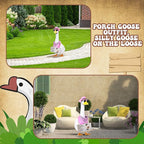 Western Cowboy Porch Goose Outfits, Lawn Cement Plastic Goose, Silly Goose on The Loose Wood Cowboy Hat Bandana Glasses (Pink)