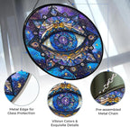 Personalized Evil Eye Mandala Stained Glass Suncatcher Stained Glass Window Hanging Home Decor Garden Halloween Christmas Wedding Housewarming Gifts