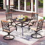 PHI VIALLA Patio Chairs Outdoor Swivel Dining Chairs Outdoor Furniture Chairs Set of 6 with Cushion Suports 300lbs for Lawn Garden Backyard Weather Resistant-Black Frame