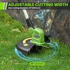 20V Cordless Weed Wacker, 12" Weedeaters on Wheels, 2.0Ah Compatible CURECURE 20V Battery, 8800PRM Powerful Motor, 3-in-1 Versatile Design, Auto Line Feed, 4.6 LBS