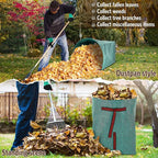 Berlune 4 Pack 72 Gallon Garden Bags for Debris Extra Large Dustpan-type Lawn Yard Waste Bags with 2 Pairs Gardening Gloves Reusable Heavy Duty Lawn and Leaf Bag for Parties, Laundry, Camping