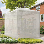 Devoko Walk-in Greenhouse, Portable Pop-in Green House with Zippered Door and 2 Roll-up Windows and PE Cover, Portable and Easy Assemble (White, 8x6 Feet)