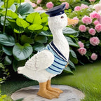 Garden Duck Statues for Outdoor Decorations,Porch Duck Figurine Sculptures for Garden Decor,Animal Statue Beach Nautical Ducks Decor for Indoor Outside Porch Patio Yard Lawn Home Shelf Decor Accent