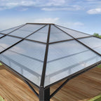 TOOLPORT Hardtop Gazebo 10x13 ft with Aluminum Frame and Approx. 8 mm Polycarbonate Roof