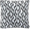 BrylaneHome 16" Square Toss Pillow - Patio & Outdoor - Patio & Outdoor - Water, Stain & Fade Resistant - Black Ikat