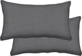Honeycomb Outdoor Lumbar Toss Pillow Set, 20" W x 12" L, Heathered Solid Dark Grey Outdoor Pillows
