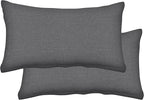 Honeycomb Outdoor Lumbar Toss Pillow Set, 20" W x 12" L, Heathered Solid Dark Grey Outdoor Pillows