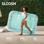 SLOOSH Inflatable Tanning Pool Lounger Float, 70" x 46" Pool Floats Adult with Pillow, 4 in 1 Suntan Tub Raft Floatie,Sunbathing Bed Lounge for Water Blow Up Ball Pit Party Gifts