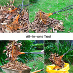 Leaf Grabbers for Yard Work, Leaf Picker Upper Grabber with Long Steel Handle & Wide Steel Claw, Cushioned Grip, Leaf Pickup Tools for Leaves, Lawn Clippings, Twigs Yard Waste