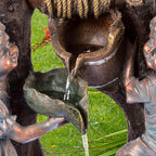 Pure Garden W150178 Lighted Antique Design Outdoor Water Fountain, Bronze