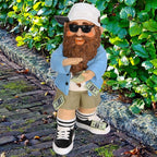 Mood Lab Garden Gnome - Lucky Rich Gnome Statue - 9.25 Inch Tall Lawn Figurine - for Outdoor or House Decor