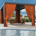 Gazebo Universal Replacement Privacy Curtain,12'×20' Gazebo Outdoor Waterproof Curtains, 4-Panels Sidewall Curtains with Double Zipper for Patio Canopy, Garden and Backyard (Curtain Only)