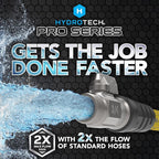HydroTech 100 ft Expandable Garden Hose - Pro Series, 2x Max Flow, 3/4" No-Kink Flexibility, Lightweight Hose for Lawn, Garden, Car Washing, Deck and Patio Cleaning