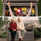 Outdoor Storage Bench - Waterproof Resin Patio Bench with Storage, All-Weather Durable Design for Garden, Deck, or Patio