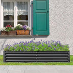Domi Galvanized Raised Garden Bed, 6x3x1Ft Thickening Metal Planter Box for Vegetables Bottomless for Backyard Outdoor, 1" Deep w/ 128 Gallon Capacity - Dark Gray