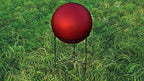 Lulu Decor, Matt Red Stainless Steel Gazing Mirror Ball Size 12 with Stand
