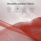PHI VILLA 10ft Patio Umbrella with Light, Outdoor Large Auto-Tilt 3 Tier Market Table Umbrellas with 8 Sturdy Ribs and 1.5" Pole for Lawn Poolside Garden Terrace, Orange Red