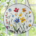 Wildflower Stained Glass Suncatcher, Stained Glass Window Hanging, 8 Inch Wildflower Window Decor, Suncatcher, Florist Gift, Gift for Flower Lovers