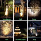 Landscape Spotlights, Black Low Voltage LED Outdoor Lighting, IP65 Waterproof Aluminum uplight for Yard House Porch with 5W MR16 Bulb 5000K 12 Pack