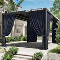 Gazebo Universal Replacement Privacy Curtain,12'×16' Gazebo Outdoor Waterproof Curtains, 4-Panels Sidewall Curtains with Double Zipper for Patio Canopy, Garden and Backyard (Curtain Only)