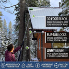 EVERSPROUT Never-Scratch SnowBuster and Ice Scraper 7-to-24 Foot (Up to 30 Ft Standing Reach) | Pre Assembled Extendable Roof Rake for Snow Removal | Heavy-Duty Aluminum, Soft Foam Pad