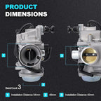 TRX350 Carburetor Compatible with Honda Rancher 350 TRX350TM TRX350TE 350ES 350FE 350FMTE 2000-2006,TRX350 Fourtrax 1986-1987, TRX450FE TRX450FM Foreman 2002-2004, TRX450S TRX450ES Foreman