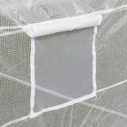 Outsunny 20' x 10' x 7' Walk-in Tunnel Greenhouse with Zippered Door & 8 Mesh Windows, Large Garden Green House Kit, Galvanized Steel Frame, White