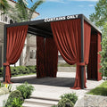 Gazebo Universal Replacement Privacy Curtain,12'×12' Gazebo Outdoor Waterproof Curtains, 4-Panels Sidewall Curtains with Double Zipper for Patio Canopy, Garden and Backyard (Curtain Only)