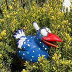 Ceramic Garden Decor - Bird Lawn stake - Outdoor statue - Perfect, unique gifts for gardeners woman, men, yard gifts - Handmade, Frostproof