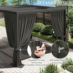 Gazebo Universal Replacement Privacy Curtain,10'×13' Gazebo Outdoor Waterproof Curtains, 4-Panels Sidewall Curtains with Double Zipper for Patio Canopy, Garden and Backyard (Curtain Only)