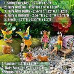 Mood Lab Fairy Garden - Miniature Fairies Figurines with Animals - Statues & Accessories Decor Set of 8 pcs