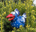 Ceramic Garden Decor - Bird Lawn stake - Outdoor statue - Perfect, unique gifts for gardeners woman, men, yard gifts - Handmade, Frostproof