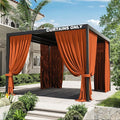 Gazebo Universal Replacement Privacy Curtain,10'×10' Gazebo Outdoor Waterproof Curtains, 4-Panels Sidewall Curtains with Double Zipper for Patio Canopy, Garden and Backyard (Curtain Only)