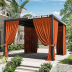 Gazebo Universal Replacement Privacy Curtain,10'×10' Gazebo Outdoor Waterproof Curtains, 4-Panels Sidewall Curtains with Double Zipper for Patio Canopy, Garden and Backyard (Curtain Only)