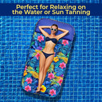JAMBO Pool Floats, Large Fabric Pool Float, Comfortable Oversized Pool Floats for Adults, Heavy Duty Pool Air Mattress, Inflatable Lounge Raft, Tanning Pool Lounger, Tanning Chair, Pool Toys