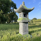 31.5’’High Japanese Pagoda Statue Moss-Covered Retro Miniature Tower Lantern Garden Decoration Figurines Outdoor Asian Decoration Zen Courtyard Landscape…