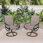 Sophia & William Patio Dining Chairs Metal Swivel Chairs Padded Textilene Set of 2 Outdoor Furniture for Lawn Garden Backyard Weather Resistant