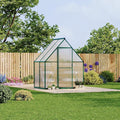 6X4 ft Polycarbonate Greenhouse with Aluminum Frame, Polycarbonate Greenhouse for Outdoors, Greenhouses with Ventilation, Aluminum Large Walk-in Greenhouses for Outside