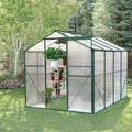 KEIKI 6x8 FT Greenhouse for Outdoors, Heavy Duty Polycarbonate Large Walk-in Greenhouse with Double Doors and Two Ventilation Windows for Outside Green House Garden Backyard