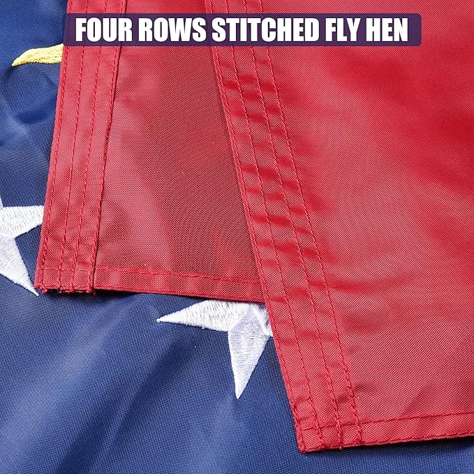 Georgia State Flag 3x5 Ft Deluxe Full Embroidered Premium Polyester Durable GA Outside Flag with Sewn Stripes and Brass Grommets for Indoor/Outdoor